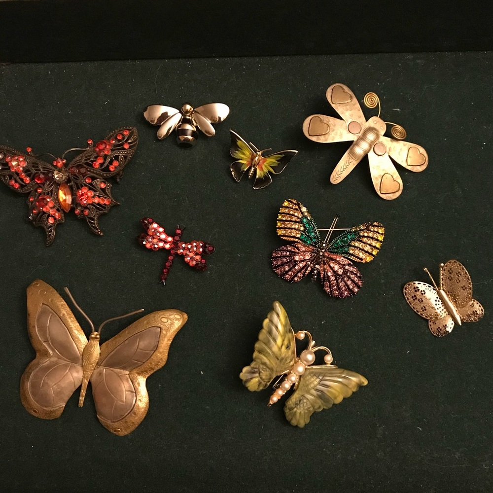 Vintage butterfly brooches
